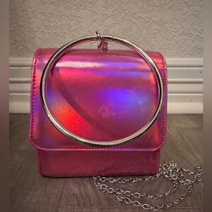 Holographic Pink Chain Bag